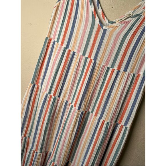 Marine Layer Corinne Maxi Dress Colorful Striped 100% Cotton Sz XS - Picture 6 of 9